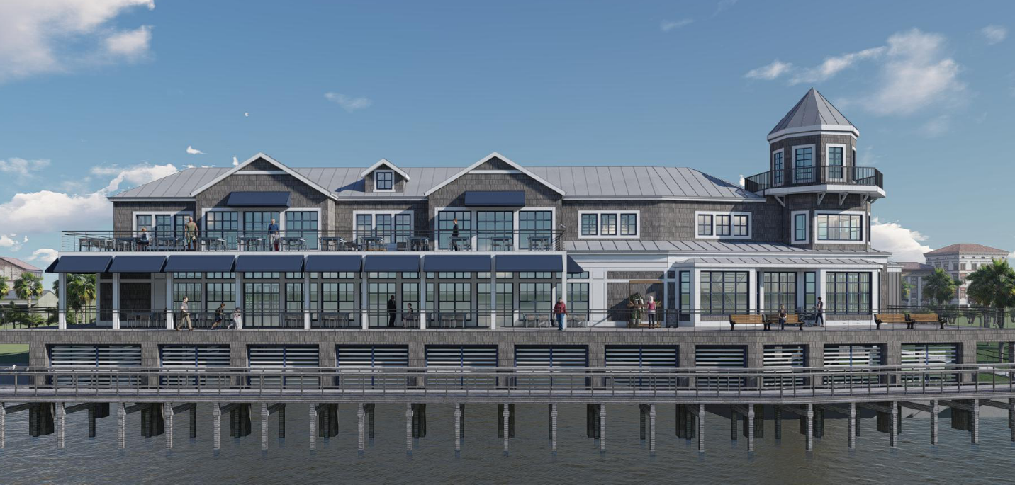 A rendering of the proposed riverfront wharf. Submitted