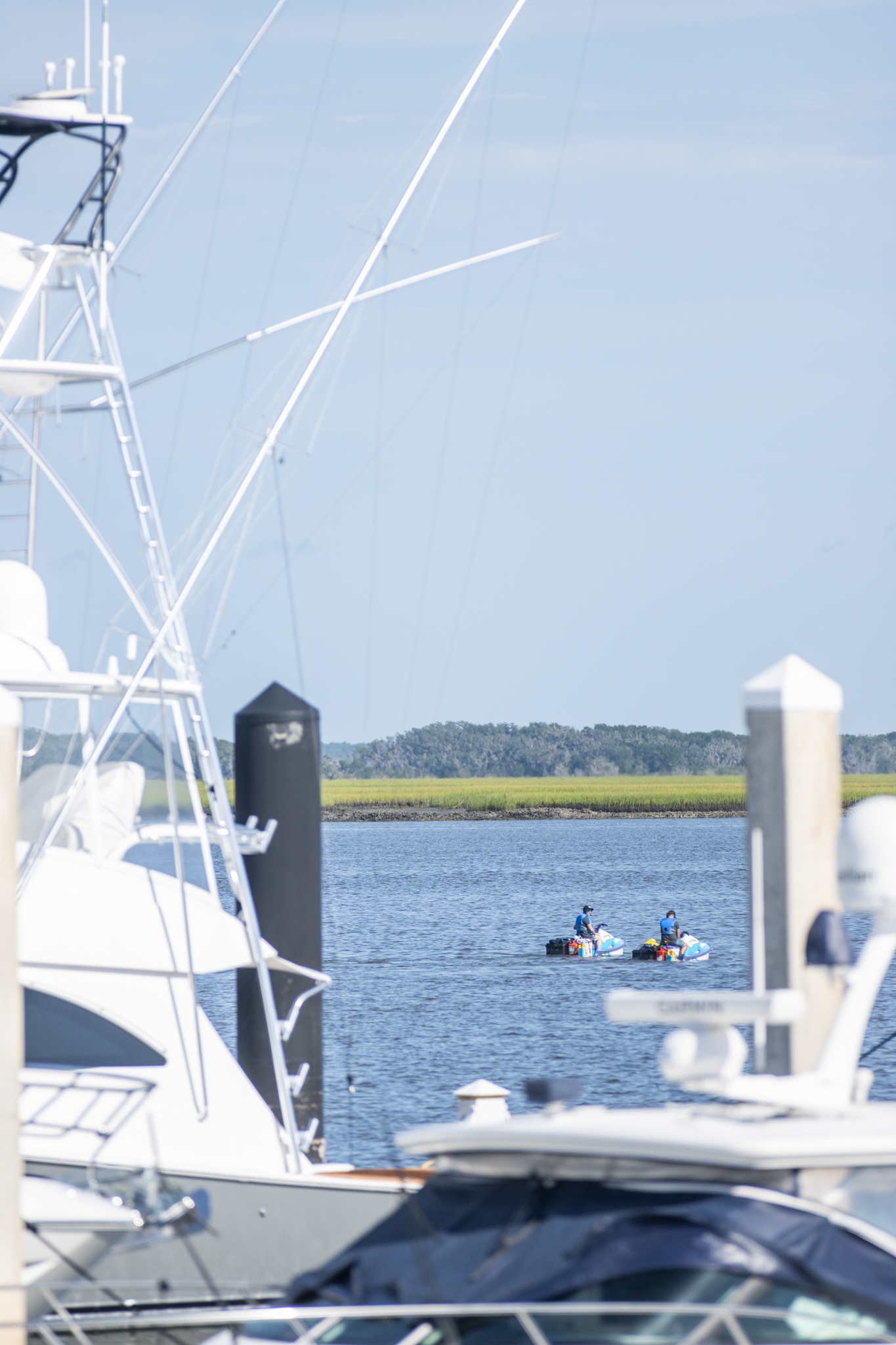Timothy Homan and Jake Thiel departed from Fernandina Beach Marina for a 780-mile, eight-day jet ski voyage that will benefit the nonprofit Active Minds. Photo by Suzi Hamilton/For the News-Leader