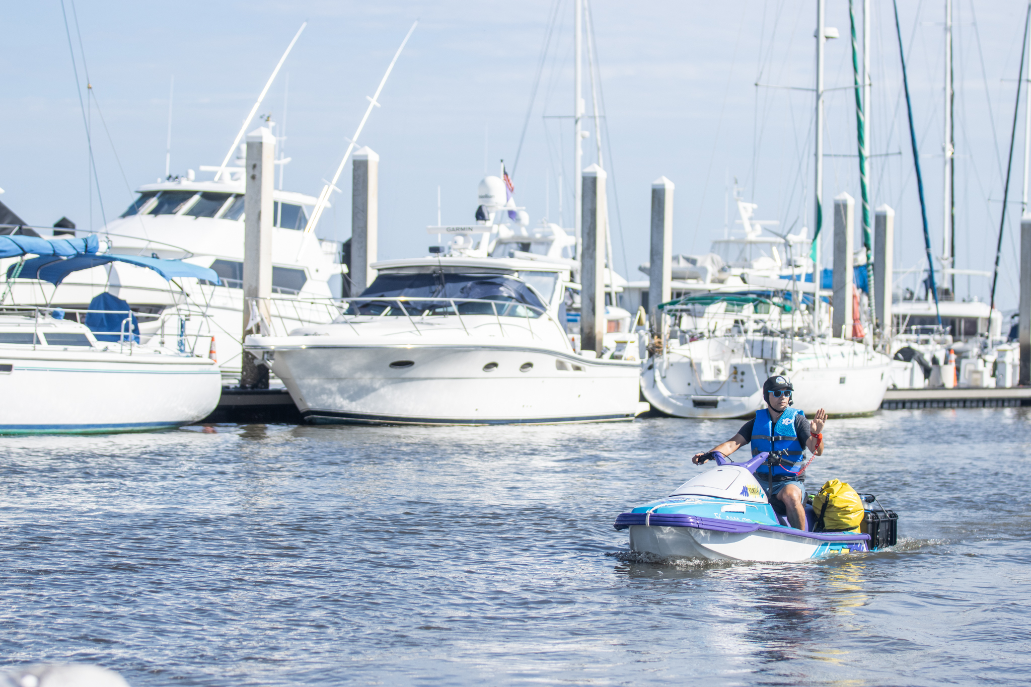 Timothy Homan and Jake Thiel departed from Fernandina Beach Marina for a 780-mile, eight-day jet ski voyage that will benefit the nonprofit Active Minds. Photo by Suzi Hamilton/For the News-Leader