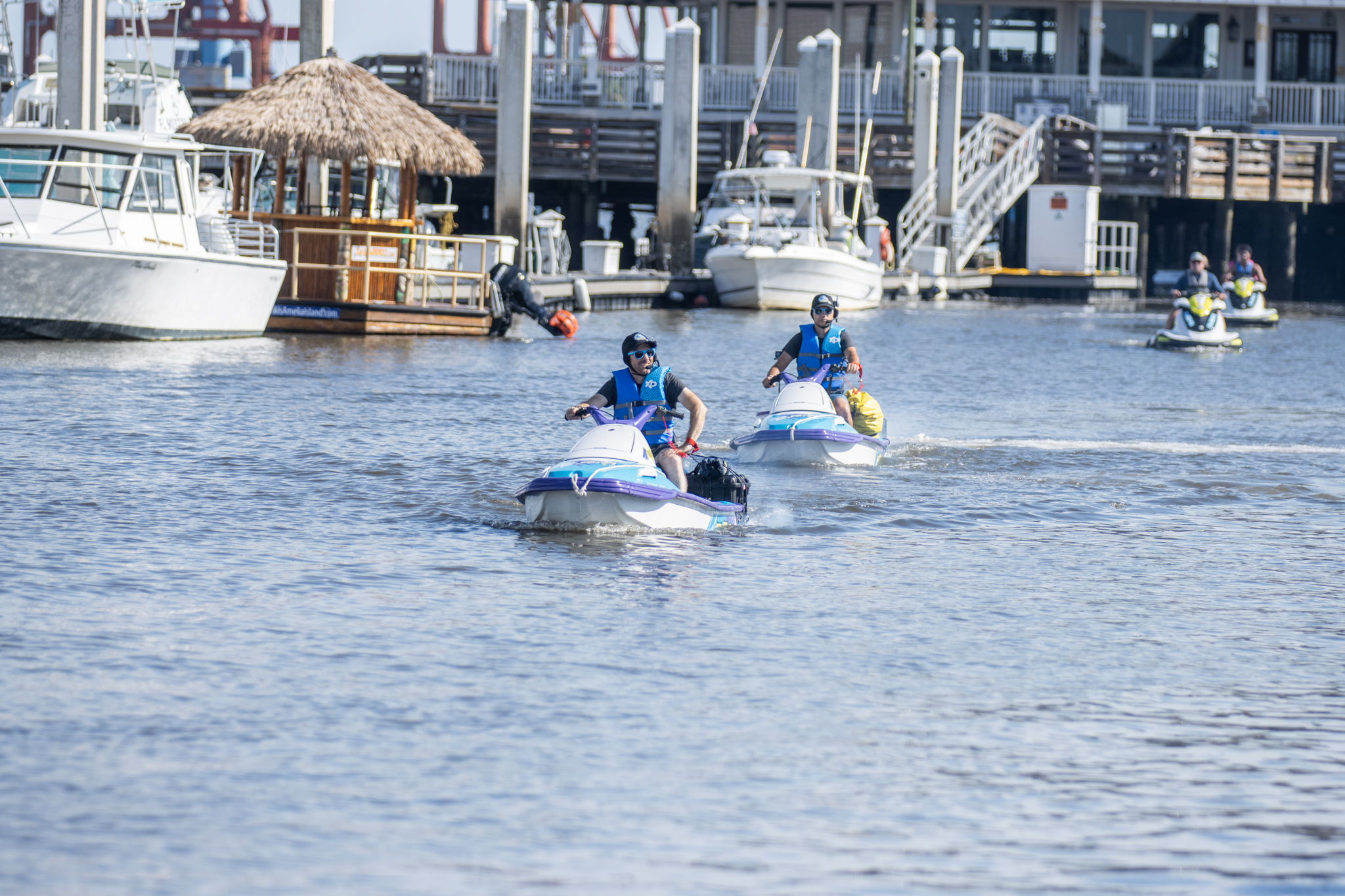 Timothy Homan and Jake Thiel departed from Fernandina Beach Marina for a 780-mile, eight-day jet ski voyage that will benefit the nonprofit Active Minds. Photo by Suzi Hamilton/For the News-Leader