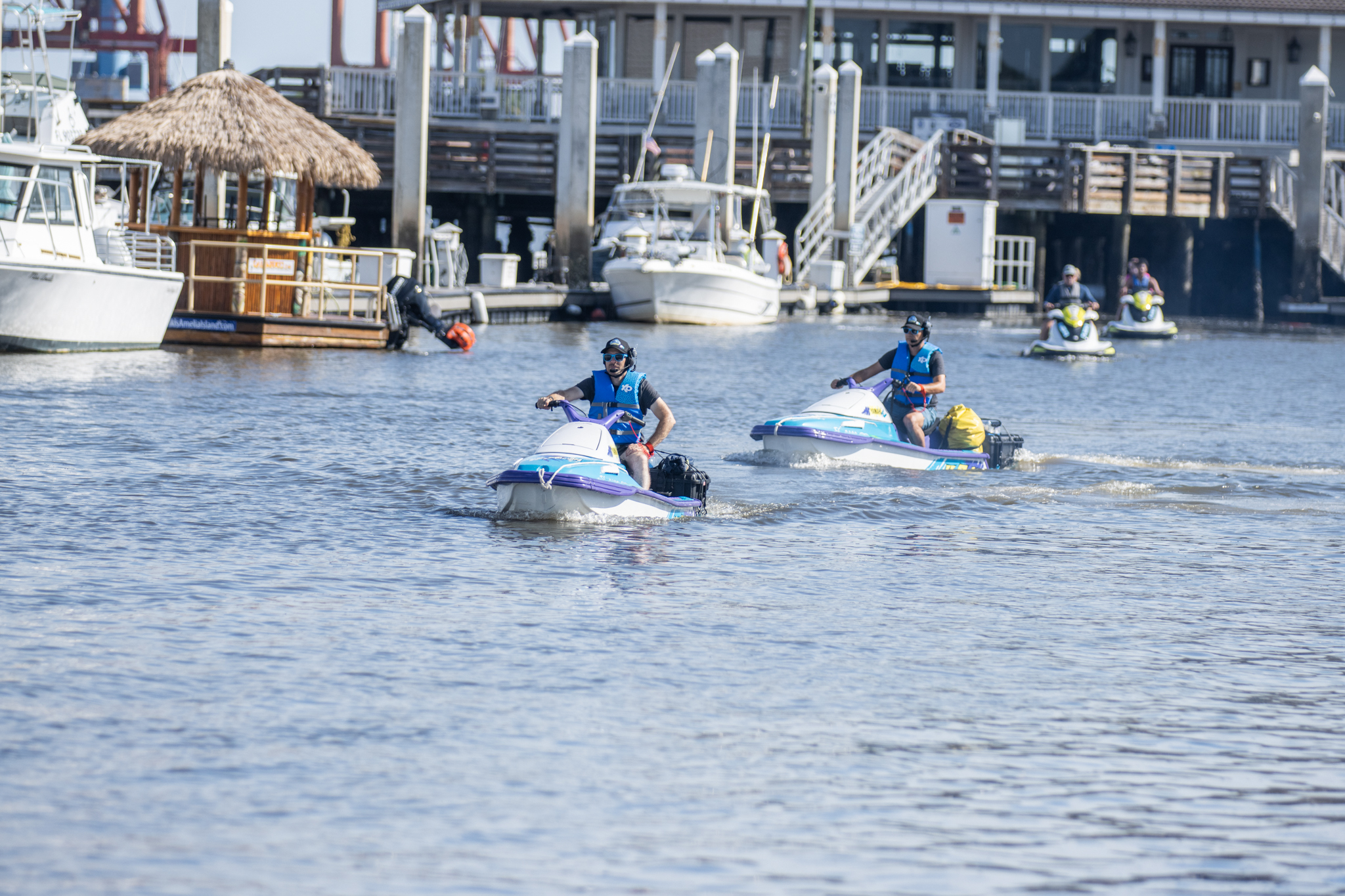 Timothy Homan and Jake Thiel departed from Fernandina Beach Marina for a 780-mile, eight-day jet ski voyage that will benefit the nonprofit Active Minds. Photo by Suzi Hamilton/For the News-Leader