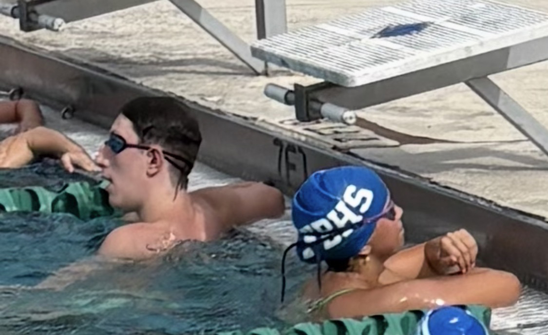 Sophomore Nate Morris and Senior Shelby Rothenberg. photo courtesy of Pirates Swim