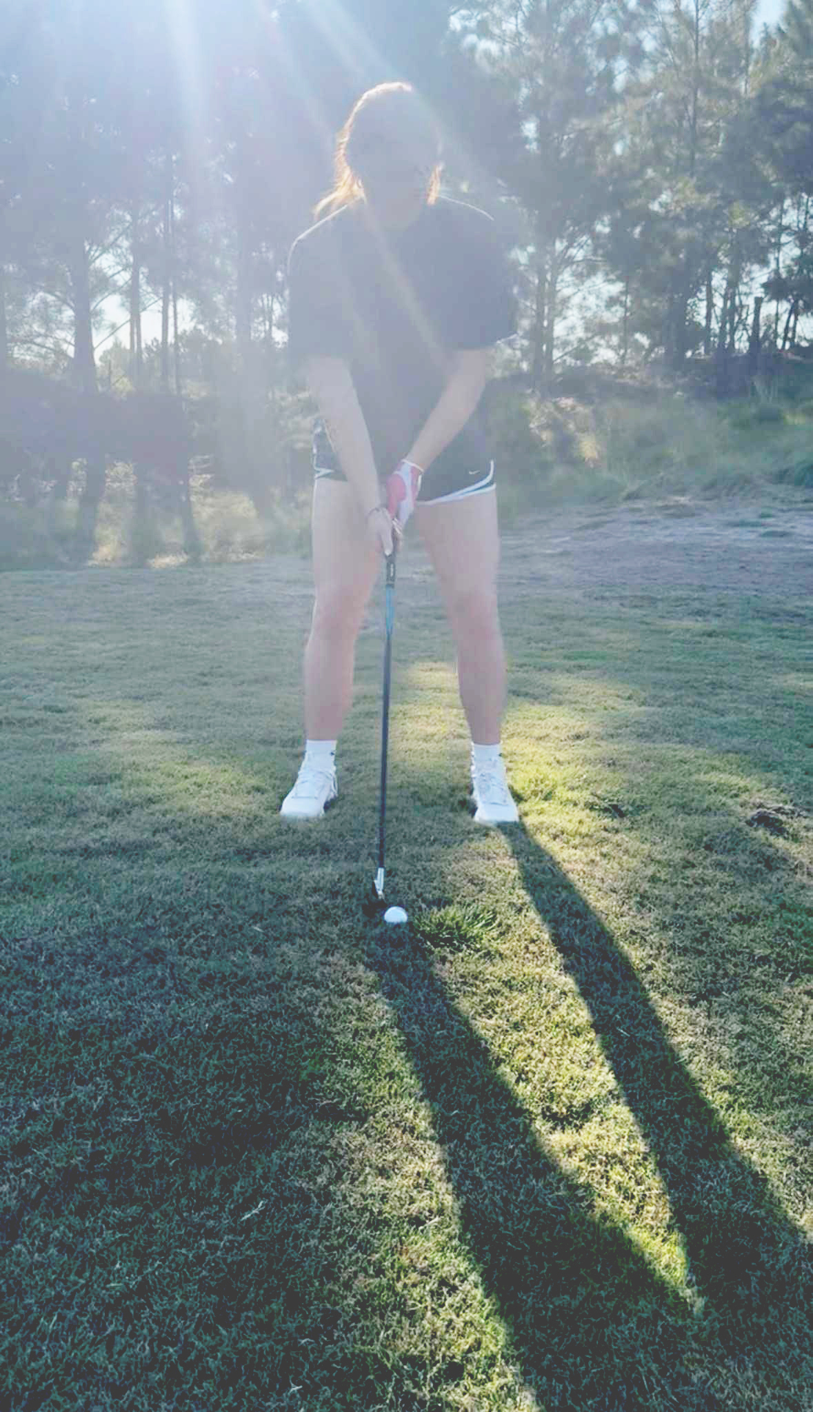 YHS’s Annabelle Wilson prepares to swing at practice. Courtesy of YHS girls golf