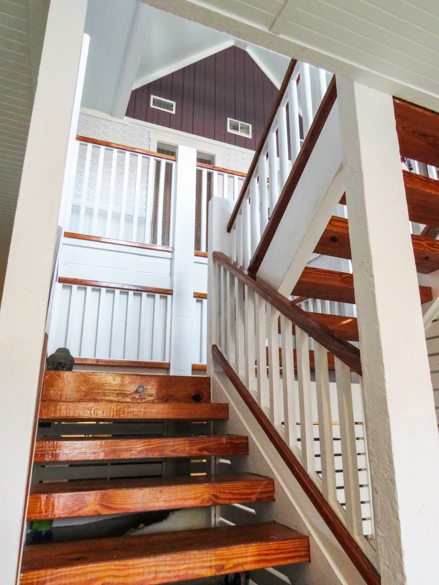 This staircase leads to the second floor of the building that will soon house Sand, Sage and Soul Gathering House. Photo by Suzi Hamilton/For the News-Leader