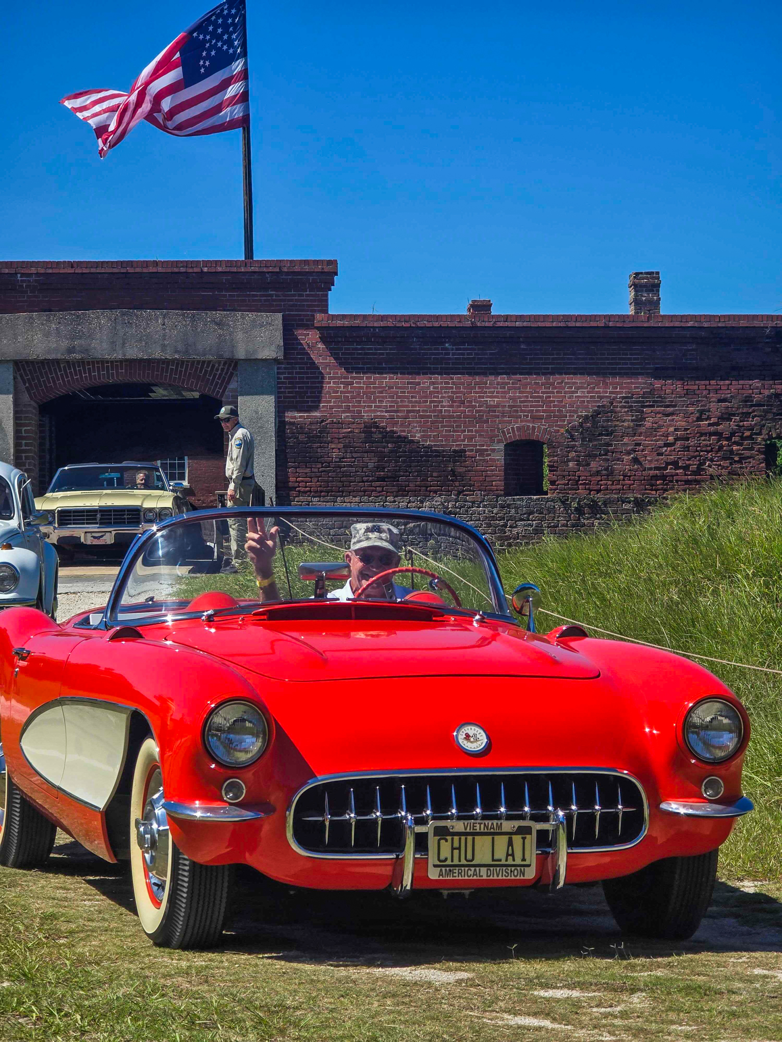Francis Remick and his 1956 Corvette won the 2026 Cars & Cannons Vintage Car Show. Photo by Ashley Chandler/News-Leader