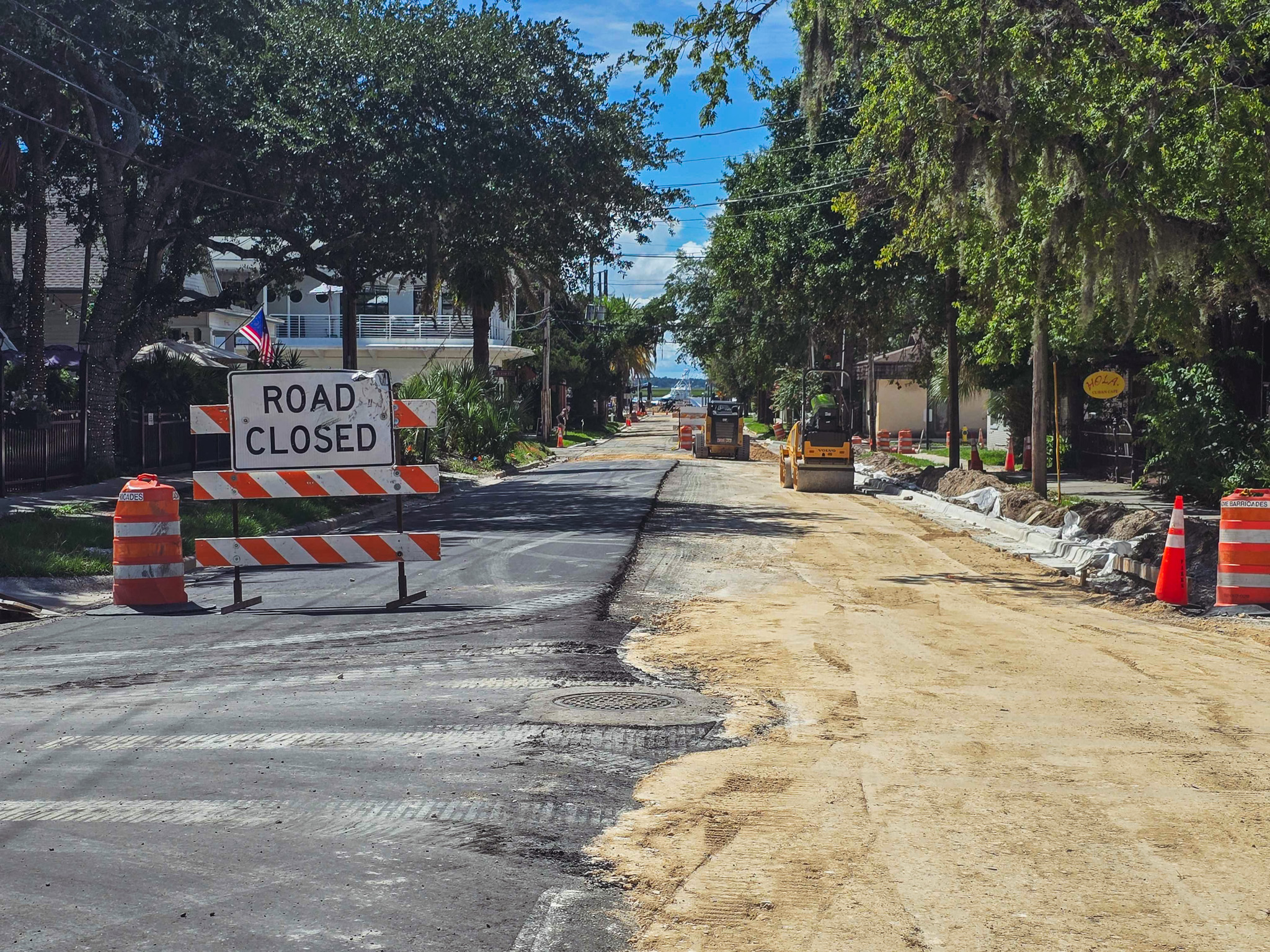 Workers paved portions of Ash Street on Monday. Photo by Ashley Chandler/News-Leader