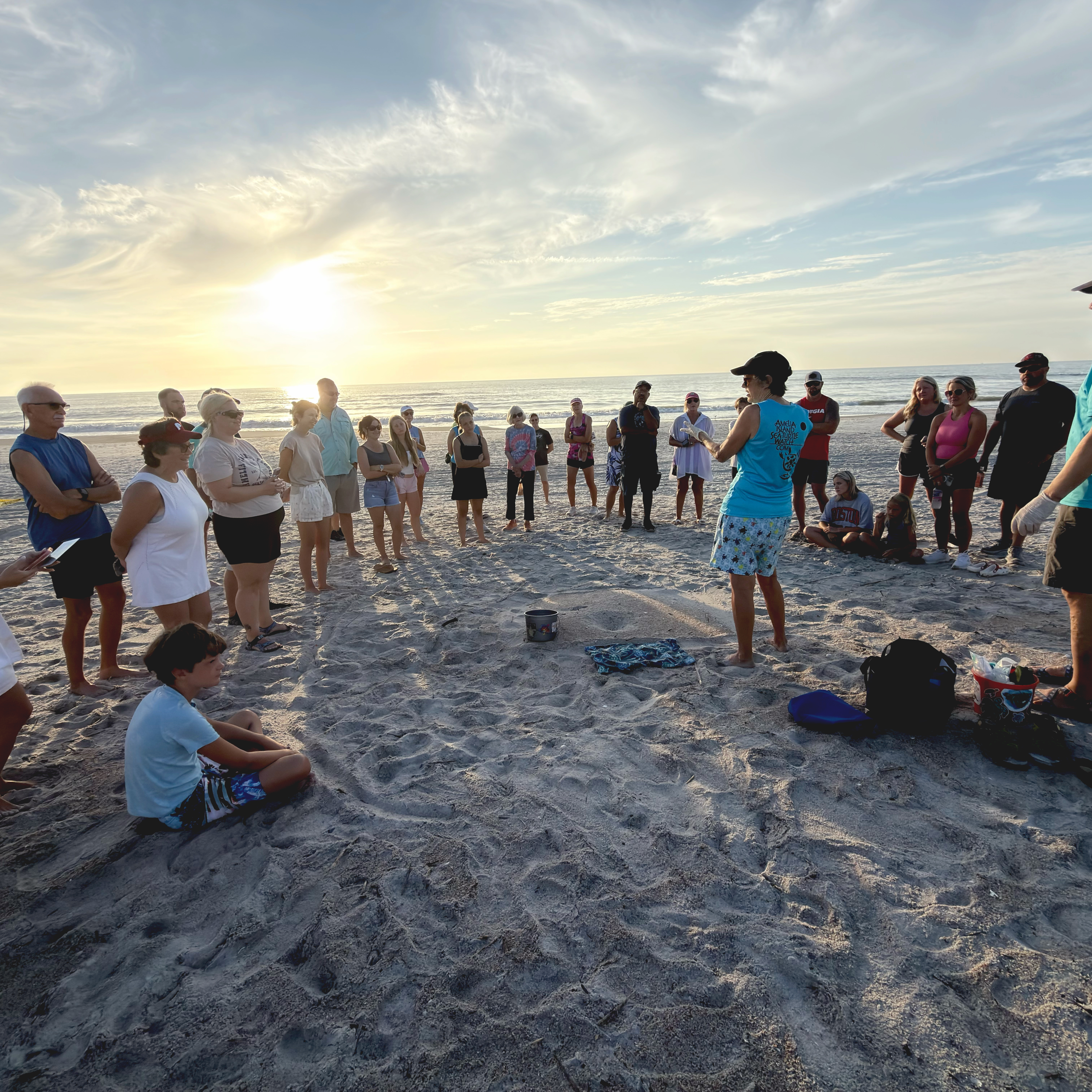 Amelia Island Sea Turtle Watch leads a nest excavation earlier this year. Submitted photo