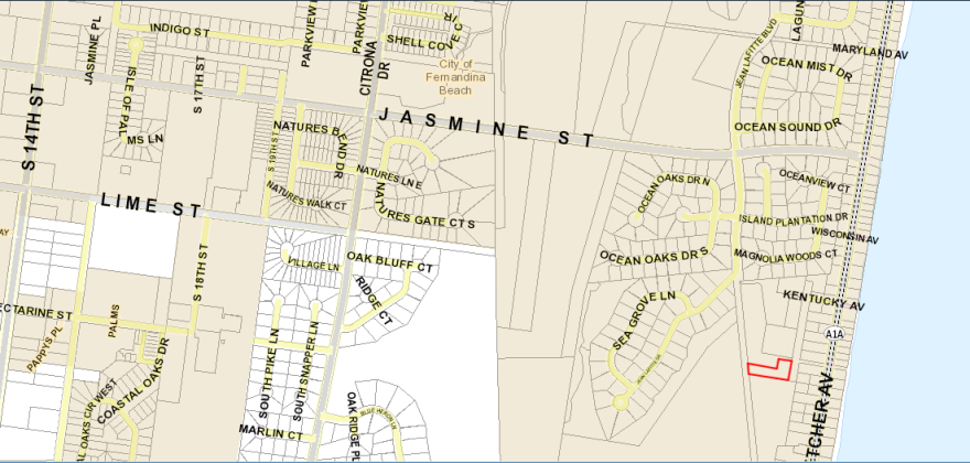 The .76-acre parcel the city of Fernandina Beach is considering is near the Egans Creek Greenway.