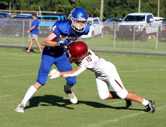 The Fernandina Beach Middle School football team hosted Episcopal Tuesday night. The FBMS Pirates prevailed to push their record to 2-0. Photo by Beth Jones.