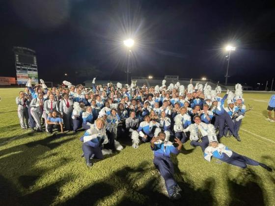 The Camden County High School Marching Band was named Grand Champions of the Okefenokee Sound of Gold Marching Competition. Submitted photo.
