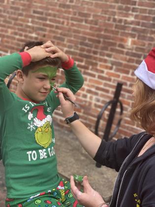 Face painting was a popular area at the Pajama Party. Photo by Tracy Dishman