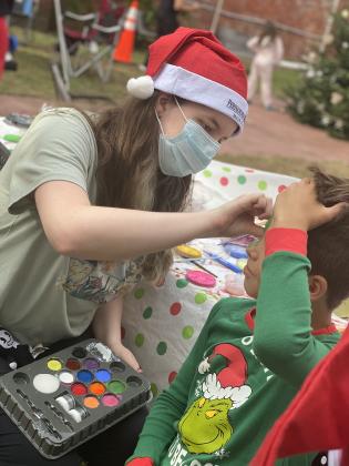Face painting was a popular area at the Pajama Party. Photo by Tracy Dishman