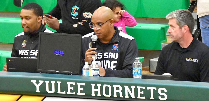 The Nassau Pride took on the Columbus Skyhawks Saturday night in American Basketball Association action at Yulee High School. The Pride takes on the Florida Sunblazers on the road Saturday and is back home Dec. 3 with Gulf Coast Hoopers. Tip-off is at 6 p.m. at YHS. Visit www.nassaupride.com. Photos by Sean Rollo/Special