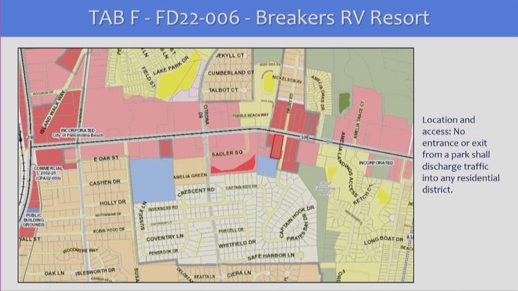 Location map of the proposed campground at Sadler and Ryan roads, Fernandina Beach. Photo supplied by Nassau County Board of Planning & Development
