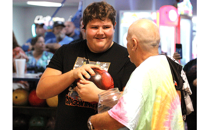 Bowling with the pros. Photos by Beth Jones/News-Leader
