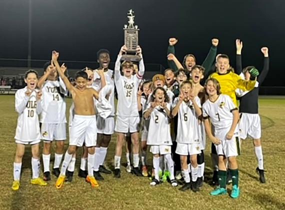 The Yulee Middle School boys soccer team defeated Fernandina Beach on Dec. 15 at Yulee High School. Submitted photo