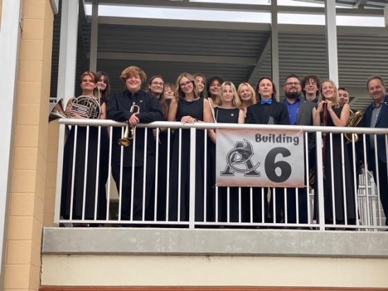 Fernandina Beach High School senior band members gather for a group photo at the recent All District Band Concert in Jacksonville. Submitted photo.