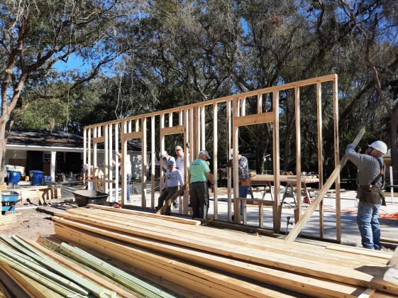 First interior wall is raised on Vernon Street.