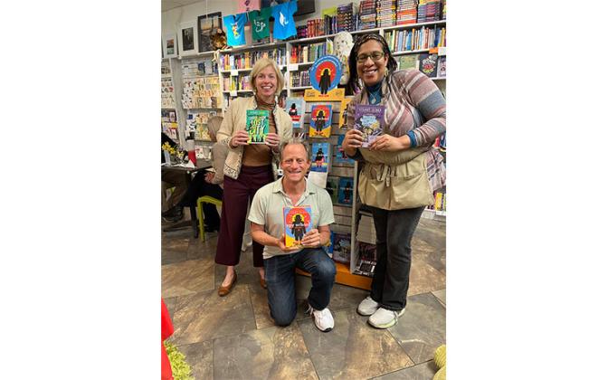 Stuart Gibbs stops by Story &amp; Song Bookstore to sign some of his books.