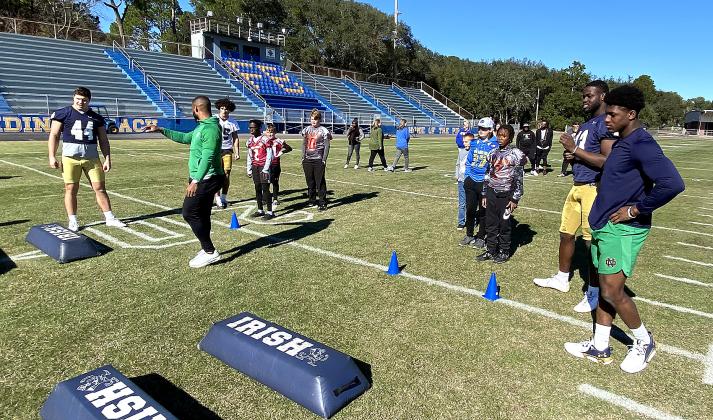 Growing the Game, a program through the TaxSlayer Gator Bowl, which allowed the youths to engage with Notre Dame football players.
