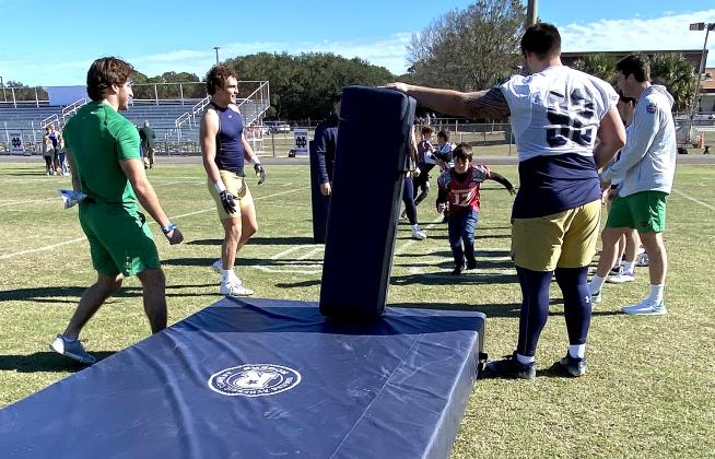 Growing the Game, a program through the TaxSlayer Gator Bowl, which allowed the youths to engage with Notre Dame football players.