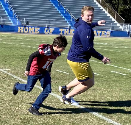 Growing the Game, a program through the TaxSlayer Gator Bowl, which allowed the youths to engage with Notre Dame football players.