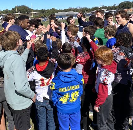 Growing the Game, a program through the TaxSlayer Gator Bowl, which allowed the youths to engage with Notre Dame football players.