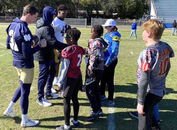Growing the Game, a program through the TaxSlayer Gator Bowl, which allowed the youths to engage with Notre Dame football players.
