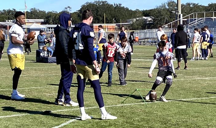 Growing the Game, a program through the TaxSlayer Gator Bowl, which allowed the youths to engage with Notre Dame football players.