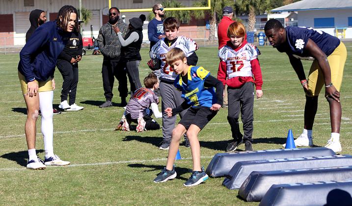 Growing the Game, a program through the TaxSlayer Gator Bowl, which allowed the youths to engage with Notre Dame football players.