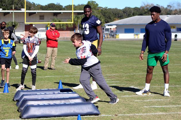 Growing the Game, a program through the TaxSlayer Gator Bowl, which allowed the youths to engage with Notre Dame football players.