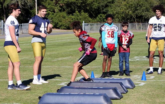 Growing the Game, a program through the TaxSlayer Gator Bowl, which allowed the youths to engage with Notre Dame football players.