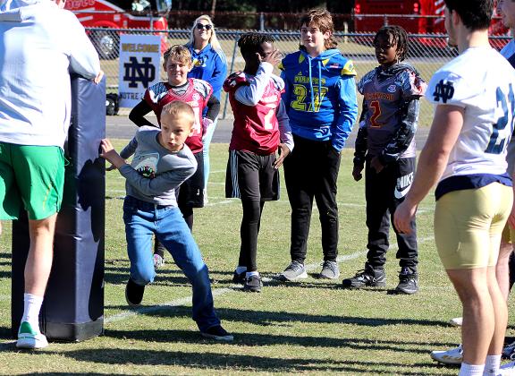 Growing the Game, a program through the TaxSlayer Gator Bowl, which allowed the youths to engage with Notre Dame football players.