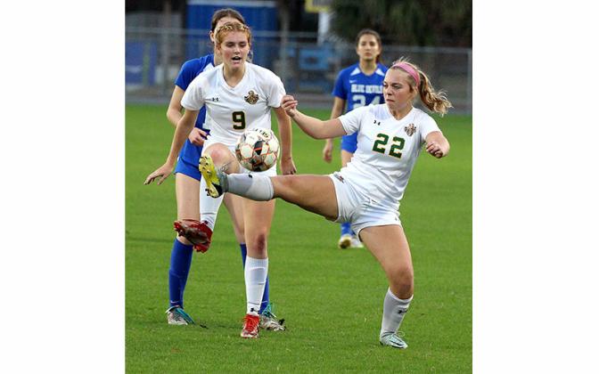 The Fernandina Beach and Yulee high schools’ girls soccer teams played Tuesday in the semifinal round of the district tournament at FBHS. Photo by Beth Jones/News-Leader