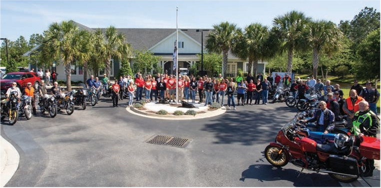 The RIH Grand Marshal lunch ride benefits the K9s for Warriors charity, which supports veterans with companion dogs. Photos by Jim Dohms