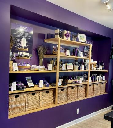 Lavender products on display at Pelindaba Lavender. Photo by Leah Jones/News-Leader