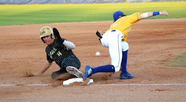 The host Fernandina Beach High School and West Nassau High School baseball teams in action during the 39th annual Diamond Classic at The Ballpark at Fernandina Beach. Photo by Beth Jones/News-Leader