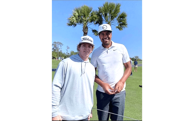 ernandina Beach High School golfers rubbed elbows with the pros Wednesday, the day before The Players Championship teed off at Marriott at Sawgrass. Submitted photo