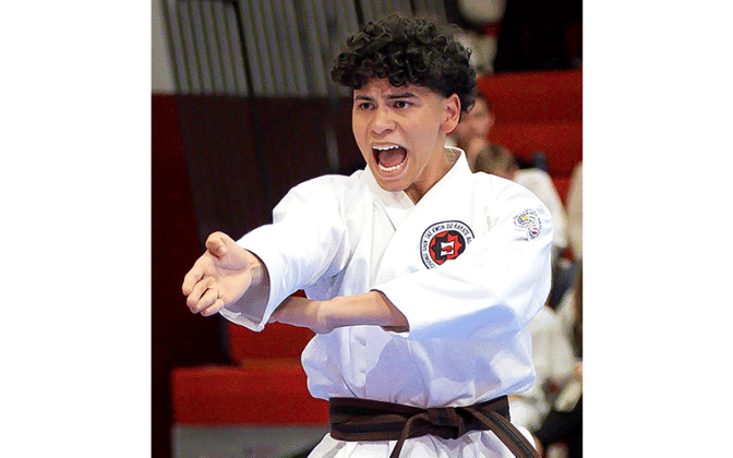 Santiago Barrera is the first student to earn a black belt from Dojo Fernandina. He successfully completed training in West Virginia. Submitted photo