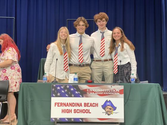 The FBHS team included Christina Cortes, Olivia Rogers, Kyle Hutchinson and J.B. Sellers and was coached by Steve Rathmann. Photo by Tracy Dishman/News-Leader