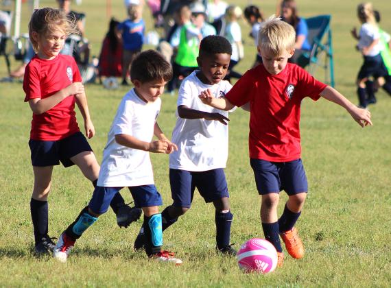 Youth soccer teams hit the fields Wednesday at the Amelia Island Youth Soccer complex on Bailey Road for spring league action. Photo by Beth Jones\News-Leader