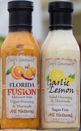 Vegan or sugar-free salad dressings by weekly vendor Joy of Garlic. Submitted