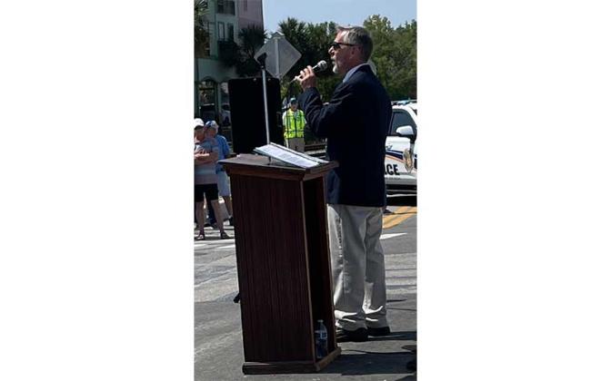 Ed Cook sings “God Bless America.” Submitted photo