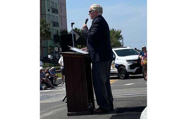 Captain Patrick Toohey, U.S. Navy, (Ret.) delivers his keynote address. Submitted photo