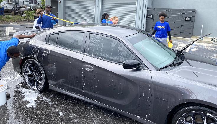 Nassau Ballerz are washing cars and raising money. Photos by Beth Jones/News-Leader
