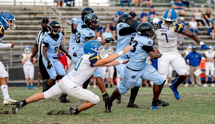 The Fernandina Beach High School football team traveled to Ribault Thursday night to play in its spring game. Photos by Penny Glackin/Special