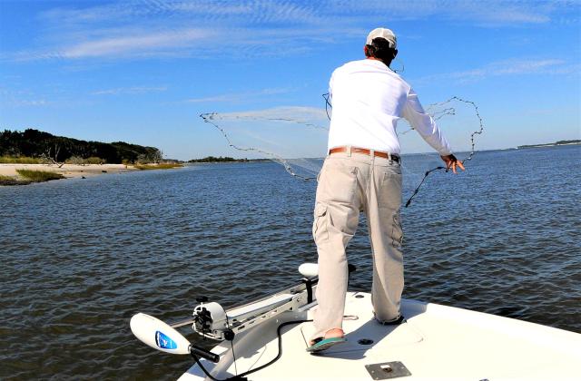 Seasoned sea trout fishermen will cast net live shrimp holding on the bottom, which are marked with their boat’s fish finder. Photo by Terry Lacoss/Special