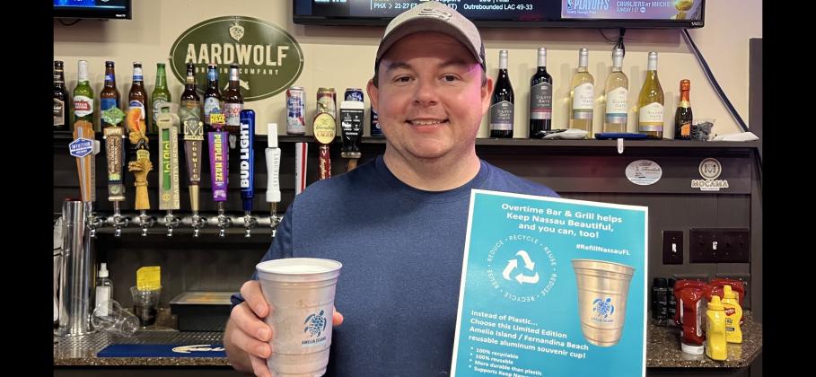 Over 36,000 reusable cups like this one have served delicious drinks since Keep Nassau Beautiful launched the #ReFillNassauFL campaign in December. Submitted photo
