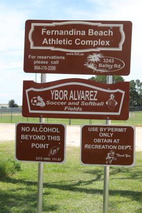 The soccer fields at the Ybor Alvarez Sports Complex are facing removal to make way for hangars, as the fields were built on property owned by the Fernandina Beach Municipal Airport. The city commission wants to work with Nassau County government to build new facilities to be used by the 700 youth soccer players in the county. Photo by Julia Roberts