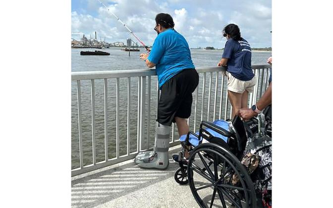 Brooks Rehabilitation offered adaptive fishing Wednesday at the Dee Dee Bartels Boat Ramp. The event was organized by Robert Springer and Alice Krauss. Submitted photo